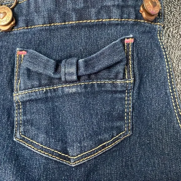 Jordache Dark Blue Kids Denim Overalls with Button Accents Size 3T - Picture 2 of 7